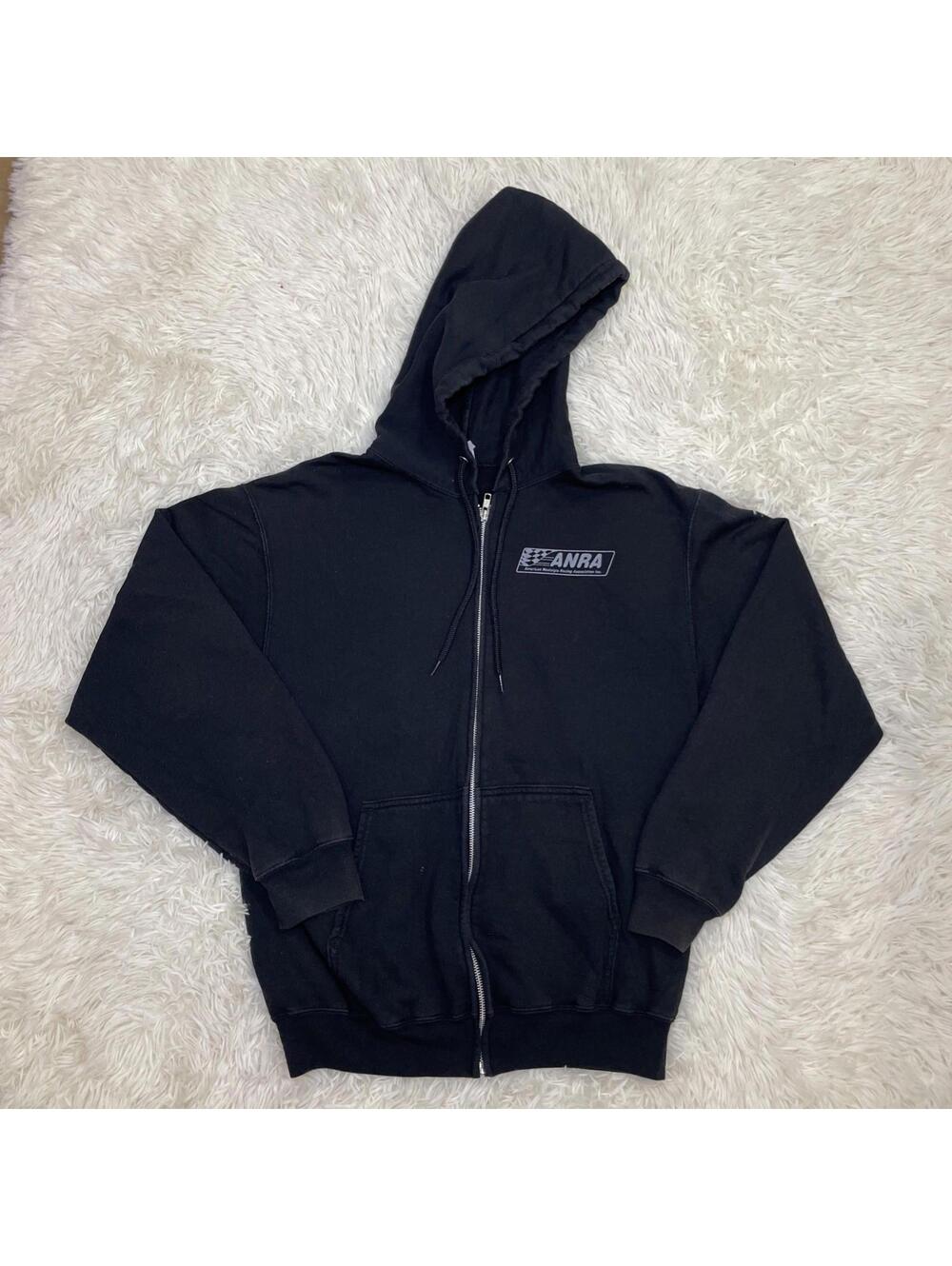 ANRA American Nostalgia Racing Assoc. “Family Tree” Black  Full Zip Hoodie Sz M